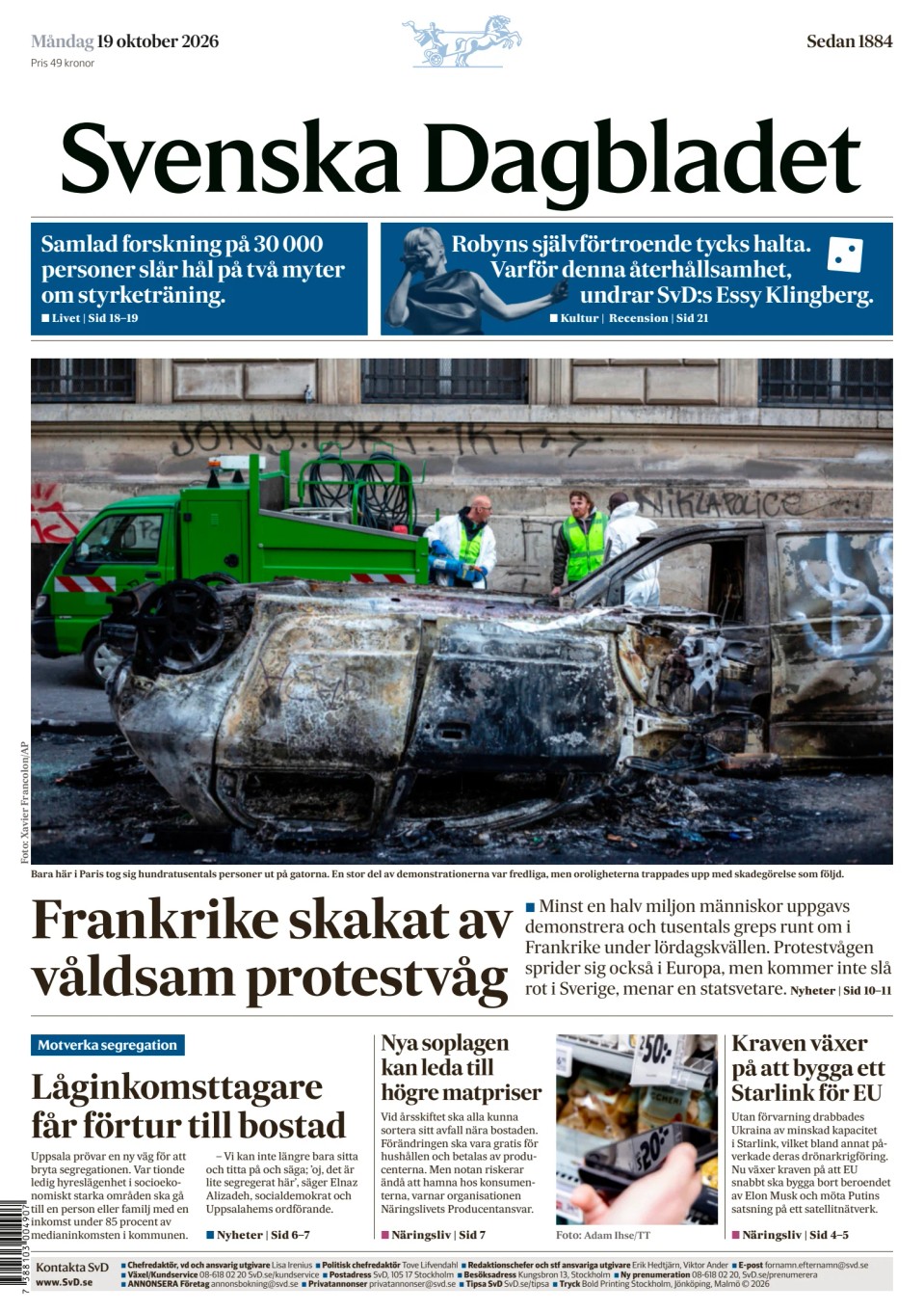 Prima-pagina-Svenska Dagbladet-edizione-di-oggi-20261019